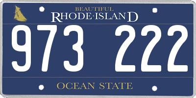 RI license plate 973222