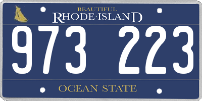 RI license plate 973223