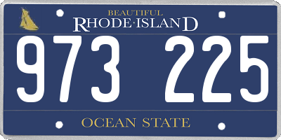 RI license plate 973225
