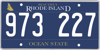 RI license plate 973227