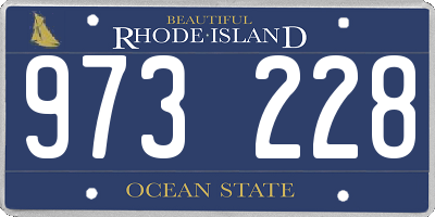 RI license plate 973228