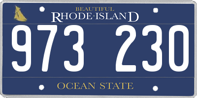 RI license plate 973230