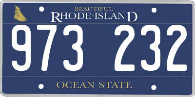 RI license plate 973232