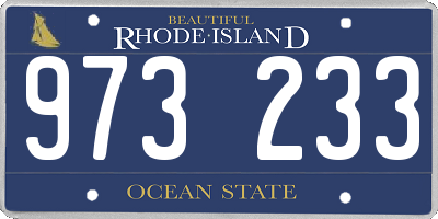RI license plate 973233