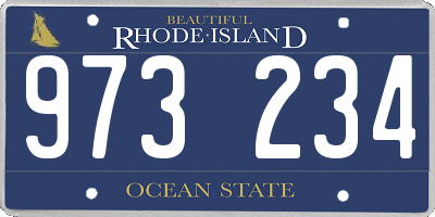 RI license plate 973234