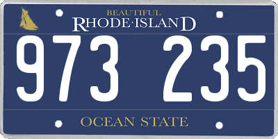 RI license plate 973235