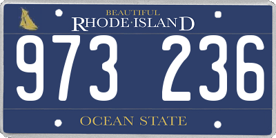 RI license plate 973236