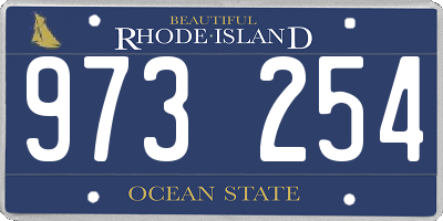 RI license plate 973254