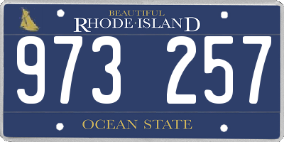 RI license plate 973257