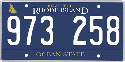 RI license plate 973258