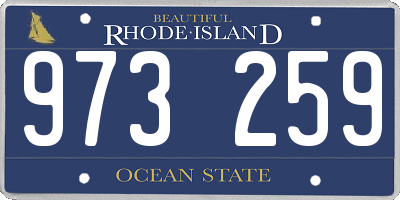RI license plate 973259