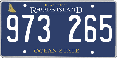 RI license plate 973265