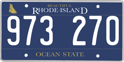 RI license plate 973270