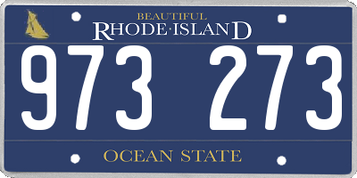 RI license plate 973273