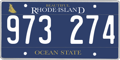 RI license plate 973274