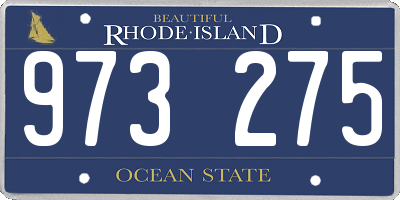 RI license plate 973275