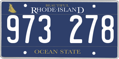 RI license plate 973278