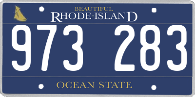 RI license plate 973283