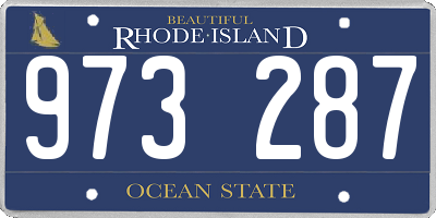 RI license plate 973287