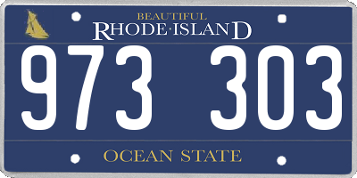 RI license plate 973303