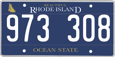 RI license plate 973308