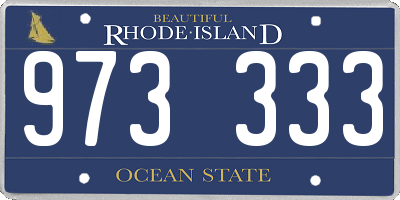 RI license plate 973333