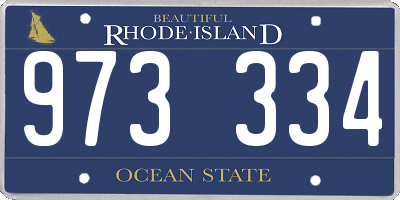RI license plate 973334