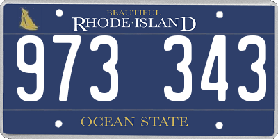 RI license plate 973343