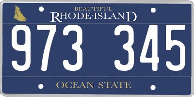RI license plate 973345