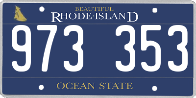 RI license plate 973353