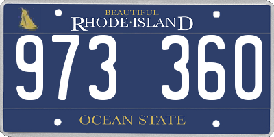 RI license plate 973360