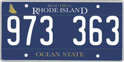 RI license plate 973363