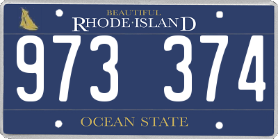 RI license plate 973374