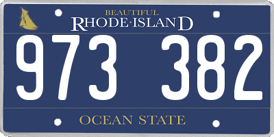 RI license plate 973382