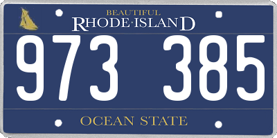 RI license plate 973385