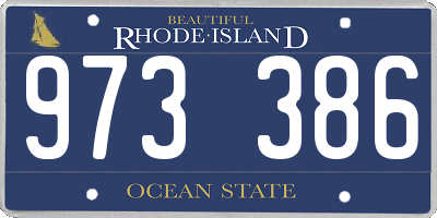 RI license plate 973386