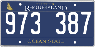 RI license plate 973387