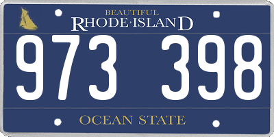 RI license plate 973398