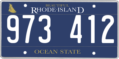 RI license plate 973412