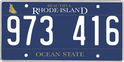 RI license plate 973416