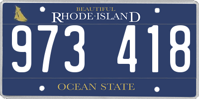 RI license plate 973418