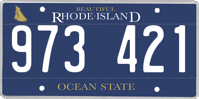 RI license plate 973421