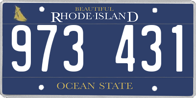 RI license plate 973431