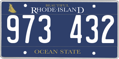 RI license plate 973432