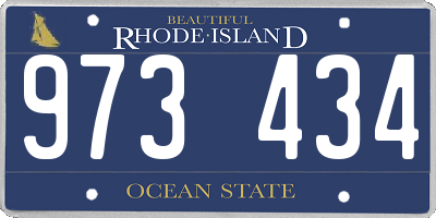 RI license plate 973434