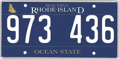RI license plate 973436
