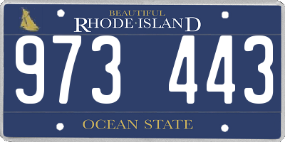 RI license plate 973443