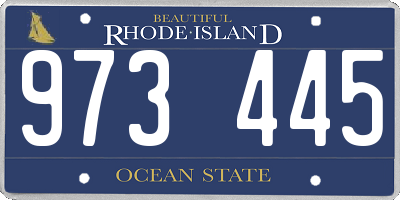 RI license plate 973445