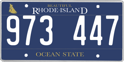 RI license plate 973447