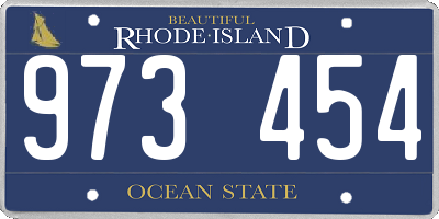 RI license plate 973454